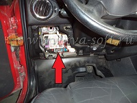 Расположение диагностического разъема Alfa Romeo 147